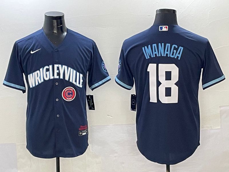 Men Chicago Cubs 18 Imanaga Dark Blue City Edition 2025 Nike MLB Jersey style 7